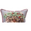 C&F Home 18" x 18" Cat Wearing Holly Crown Printed & Embellished Christmas Accent Pillow - 2 of 4