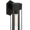 John Timberland Gambit 17" High Modern Outdoor Wall Light Fixture Mount Porch House Exterior Outside Weatherproof Matte Black Clear Glass Shade - 3 of 4