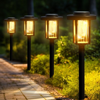 12-Pack Solar Pathway Lights, IP65 Waterproof Solar Outdoor Garden Lighting with Warm White for Walkways, Yards, Patios