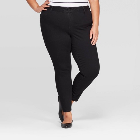 Women's Size Jeggings With Comfort Elastic Waist - Ava & Viv™ Black 18w : Target