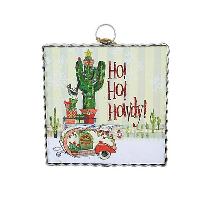 7.0 Inch Ho! Ho! Howdy! Mini Three Lemon Cactus Trailer Box Signs