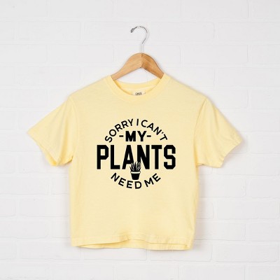 Simply Sage Market Women's My Plants Need Me Short Sleeve Relaxed Fit Cropped Tee
