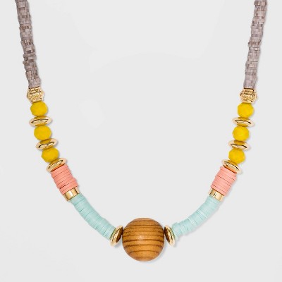 yellow coral necklace