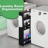 Slim Rolling Storage Cart 4 - Tier Kitchen Cart with Wheels Laundry Room Storage Black Narrow Corner Organizer Trolley Shelves - 4 of 4