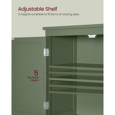 Forest Green MDF Freestanding Storage Cabinet with 2 Drawers and 2 Doors
