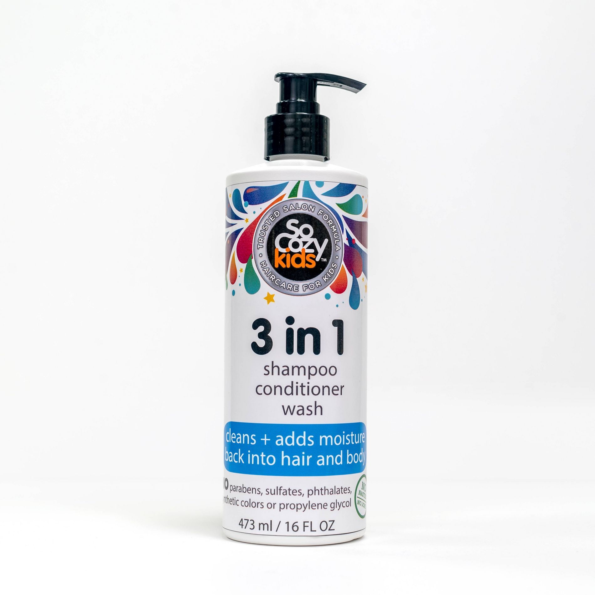 SoCozy Kids' 3-in-1 Shampoo + Conditioner + Body Wash