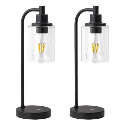 C Cattleya 2-Pack 16” 3CCT Dimmable Cordless Table Lamp with ST64 Edison Bulbs and Remote Control