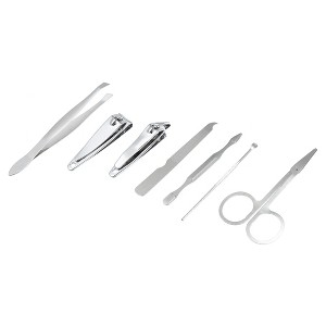 Unique Bargains Personal Care Stainless Steel Nail Clipper Cleaner Cuticle Grooming Kit Manicure Set 6 in 1 - 1 of 4