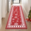 Christmas Runner Rug  Snowflake Kitchen Rugs Washable Low Pile Indoor Floor Long Carpet - 2 of 4