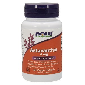 Astaxanthin 4mg by Now Foods  -  60 VegCap - 1 of 2
