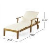Christopher Knight Home Perla Outdoor Acacia Wood 3 Piece Adjustable Chaise Lounge Chat Set with Cushion - 3 of 4