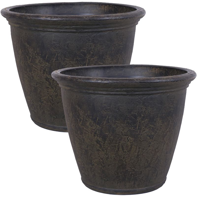 Sunnydaze Indoor/Outdoor Patio, Garden, or Porch Weather-Resistant Double-Walled Anjelica Flower Pot Planter - 24", 1 of 12
