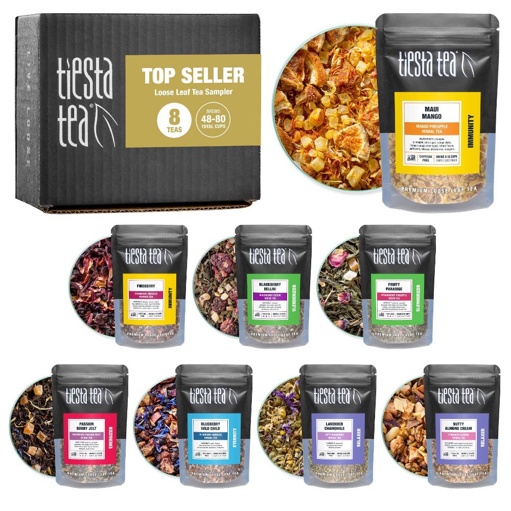 Tiesta Tea Top Seller Sampler, Loose Leaf Tea - 8ct