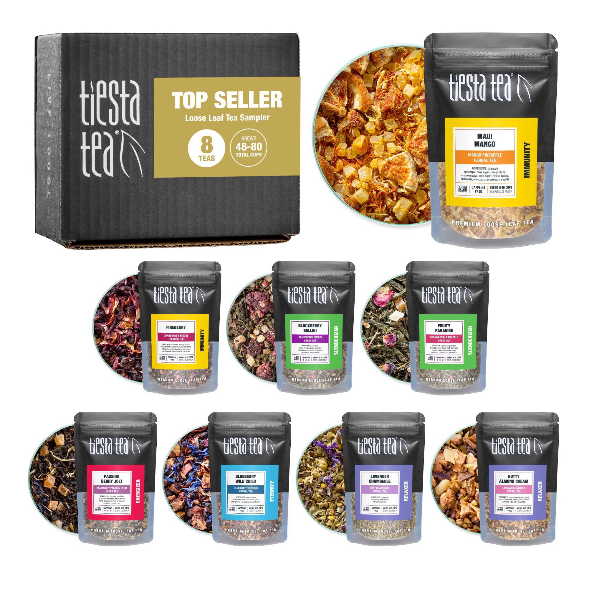 Tiesta Tea Top Seller Sampler, Loose Leaf Tea - 8ct