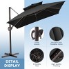 Crestlive Products 11 ft Square patio Double Top Cantilever Umbrella with Base set Outdoor 360 Rotation 6 Heights Adjustable Offset Umbrella - 4 of 4