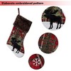 Aoibox Christmas Stocking Red and Black Buffalo Plaid with Black Moose Embroidery Farmhouse Style Large Capacity 1 Piece Holiday Decor - 2 of 4