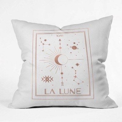 16"x16" Emanuela Carratoni La Lune or The Moon Throw Pillow White - Deny Designs