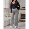 INSPIRE CHIC Women's Maternity Pants Straight Leg Pregnancy Sweatpants with Drawstring - 2 of 4
