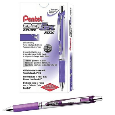 Pentel EnerGel RTX Retractable Gel Pens Medium Point Purple Ink 812202