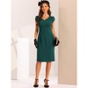 Allegra K Women's Vintage V-Neck Cap Sleeves Back Split Pencil Sheath Dresses - 3 of 4