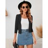 Clearlove Women's 3/4 Sleeve Open Front Cropped Cardigan Sweater Lightweight Knit Short Shrugs - 3 of 4