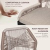 Bohemia Counter Height Bar Stools Set of 2, Modern Wicker Rattan Patio Bar Stools with Backrest, Ergonomic Comfort Design, Indoor Outdoor Use - 4 of 4