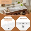 ROOMTEC 24 in. Bathroom Vanity with Ceramic Sink, Mid-Century Cabinet with 2 Soft-Close Doors, Freestanding, Wood Grain Laminate, Walnut - 3 of 4