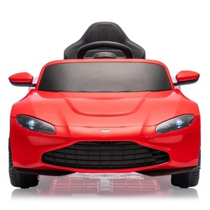 12V Ride on Sports Car for Kids, Licensed Aston Martin Battery Powered Car Toddles, Ride on Toy with RC, Horn, Soft Start - 1 of 4