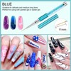 Saviland 6-Pc Gel Liner Brush Set: 7-23mm Crushed Crystal Handle Brushes for Line Art - Premium Nail Design Tools. (B-Multicolor) - 4 of 4
