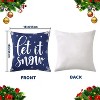 TackView Set of 4 Velvet Christmas Pillow Covers 18x18, Farmhouse Winter Decor with Snowflake & Deer Designs - 3 of 4