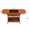 VisioGear Modern Extended Coffee Table with Wheels, Folding Coffee Table with 1 Drawer and 2-Tier Storage, Mahogany, 47.2"*23.6"*22.8" - 3 of 4