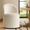 Modern Soft Chenille Barrel Accent Chair with Casters, Upholstered Rolling Chair for Living Room, Bedroom or Small Spaces-Maison Boucle - 2 of 4