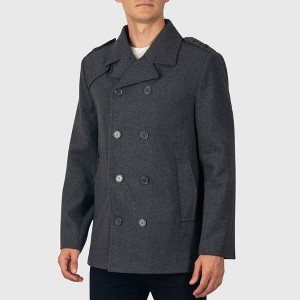Alpine Swiss Jake Mens Wool Pea Coat Double Breasted Peacoat Jacket - 1 of 4