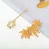 Unique Bargains New Maple Leaf Combination Flowers Hair Clip Yellow 2 Pcs - 3 of 4