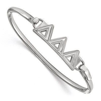 Black Bow Jewelry Sterling Silver Delta Delta Delta Greek Life Bangle Bracelet 7 Inch