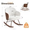 Adult Rocking Chair for Nursery,Bentwood Frame and Teddy Upholstered Rocker - 4 of 4