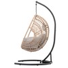 Lycvki High Quality Wicker Swing Egg Chair with Cushion and Black Stand - 3 of 4