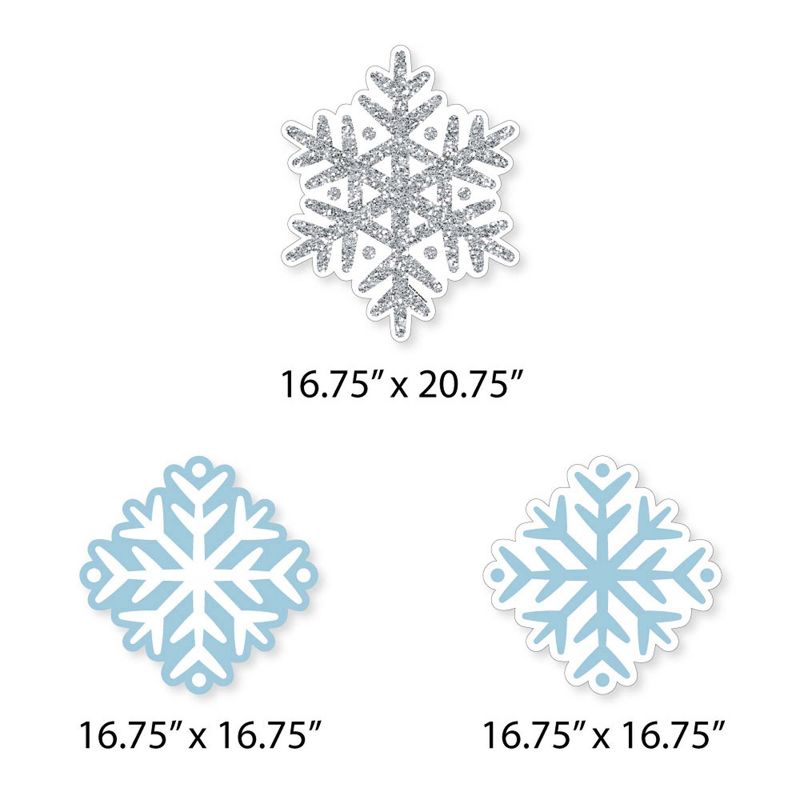 Big Dot of Happiness Winter Wonderland - Outdoor Lawn Sign Decorations with Stakes - Snowflake Holiday Party & Winter Wedding Yard Display - 3 Pieces, 5 of 8