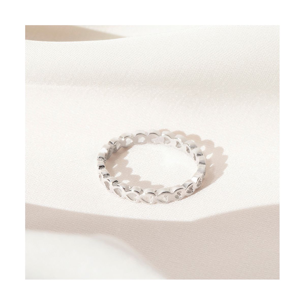 Girl's Band of Hearts Sterling Silver Ring - In Season Jewelry - thumbnail 9