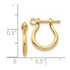 Black Bow Jewelry Small Shackle Link Screw Post Hoop Earrings in 14k Yellow Gold - 4 of 4