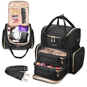 Byootique Double Layer Nail Polish Case Storage Organizer With 2 Removable Bags - 1 of 4