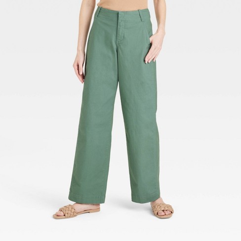 Women's Mid-rise Relaxed Straight Leg Chino Pants - A New Day™ Olive 16 :  Target