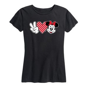 Women's - Disney - Peace Love Minnie Short Sleeve Graphic T-Shirt - 1 of 4