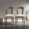 JUJABU Upholstered Kitchen Side Chairs Set of 2 with Fabric Seating Solid Rubber Wood Legs - 3 of 4