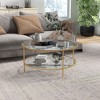 NicBex Round 2-Tier Tempered Glass Coffee Table with Steel Frame for Living Room,Bedroom,Gold - 2 of 4