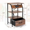 Sevobal Nightstands 2 Sets Of Cloth Nightstand With Drawer, Open Compartment, Elegant And Simple Design, No Lamp, Brown, 15.36"*11.73"*25.2" - 3 of 4