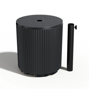 INFURNIC Umbrella Bases Heavy Duty Stand with Table Storage for Patio Garden Deck Pool and Outdoor Spaces, Black, 14.8"*14.8"*16.7" - 1 of 4