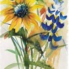 HomeRoots 36"White  Blue Green And Yellow Solid Wood Sunflowers Porch Sign - 4 of 4