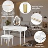 YOOCOZZ Vanity Table Set with Upholstered Stool, Removable LED Touch Mirror and Two Large Drawers - White - 3 of 4