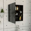 GlasFlength Decorative Wall Mirrors Wall Art Bathroom Decor Cabinet Wall Mount Vanity Medicine with Mirror for Bathroom, Black, 5.4"*17.7"*19.5" - 3 of 4